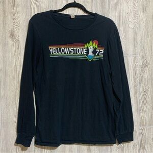 Yellowstone 72 Retro Long Sleeve Tee Black with Multicolored Graphic Size Medium